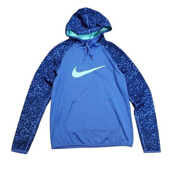Nike Dri-Fit‎ Womens Blue Swoosh Long Sleeve Pullover Hoodie Size S - Picture 1 of 7